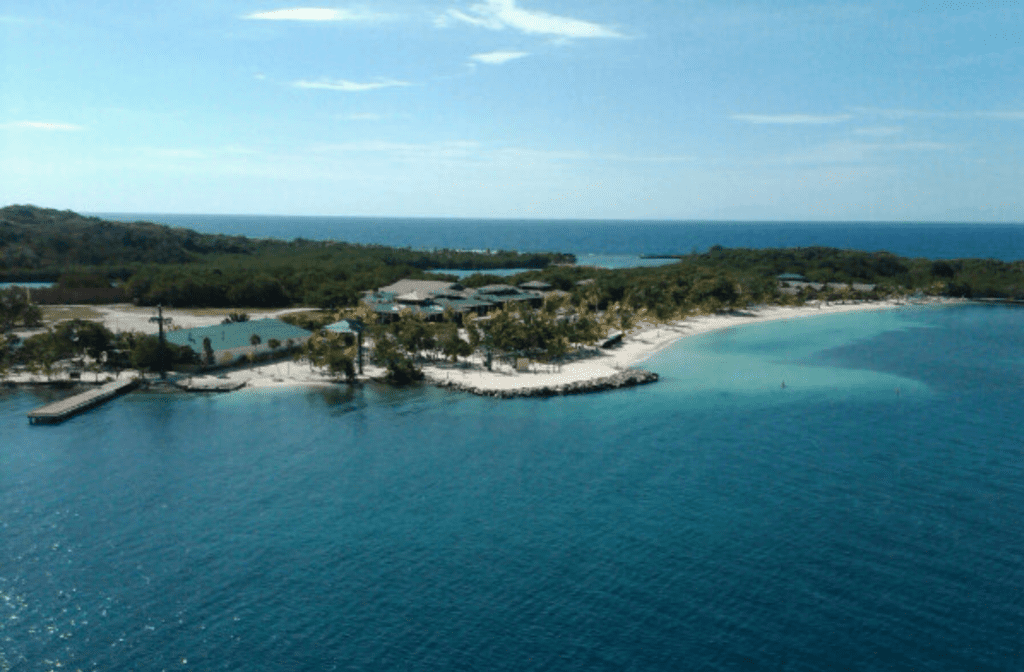 a photo of a Caribbean island