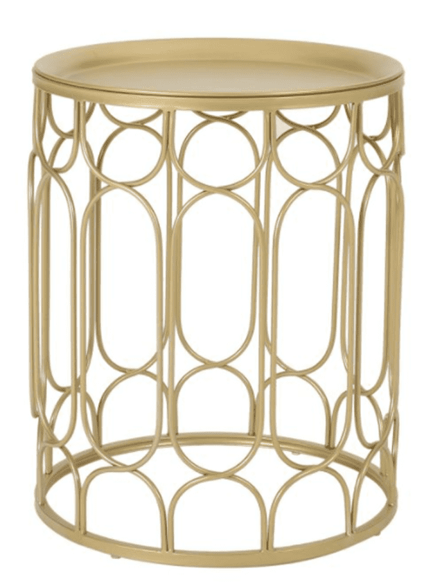 a photo of a brass end table