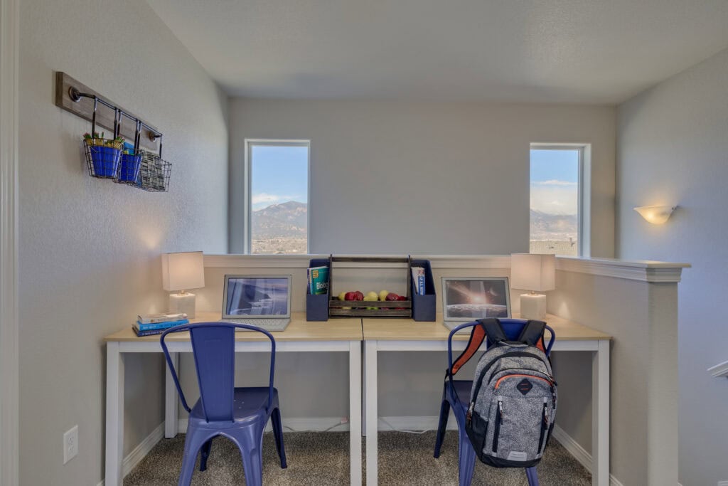 A photo of blue interior design