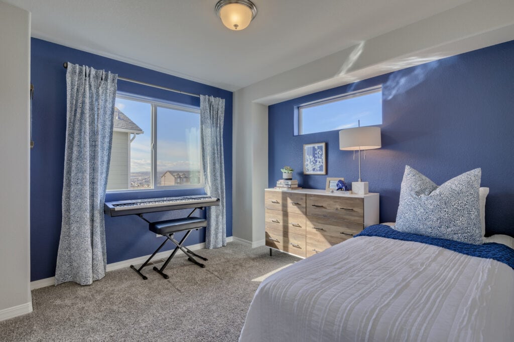 A photo of blue interior design